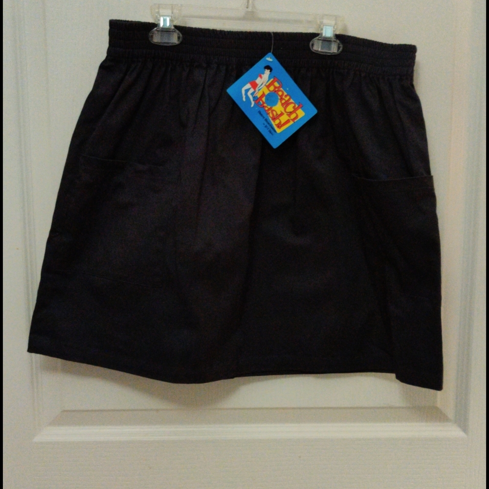 Beach Bash black cotton skirt with pockets